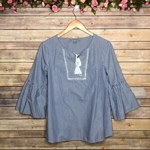 Marc New York Andrew Marc Stripes Bell Sleeves Top